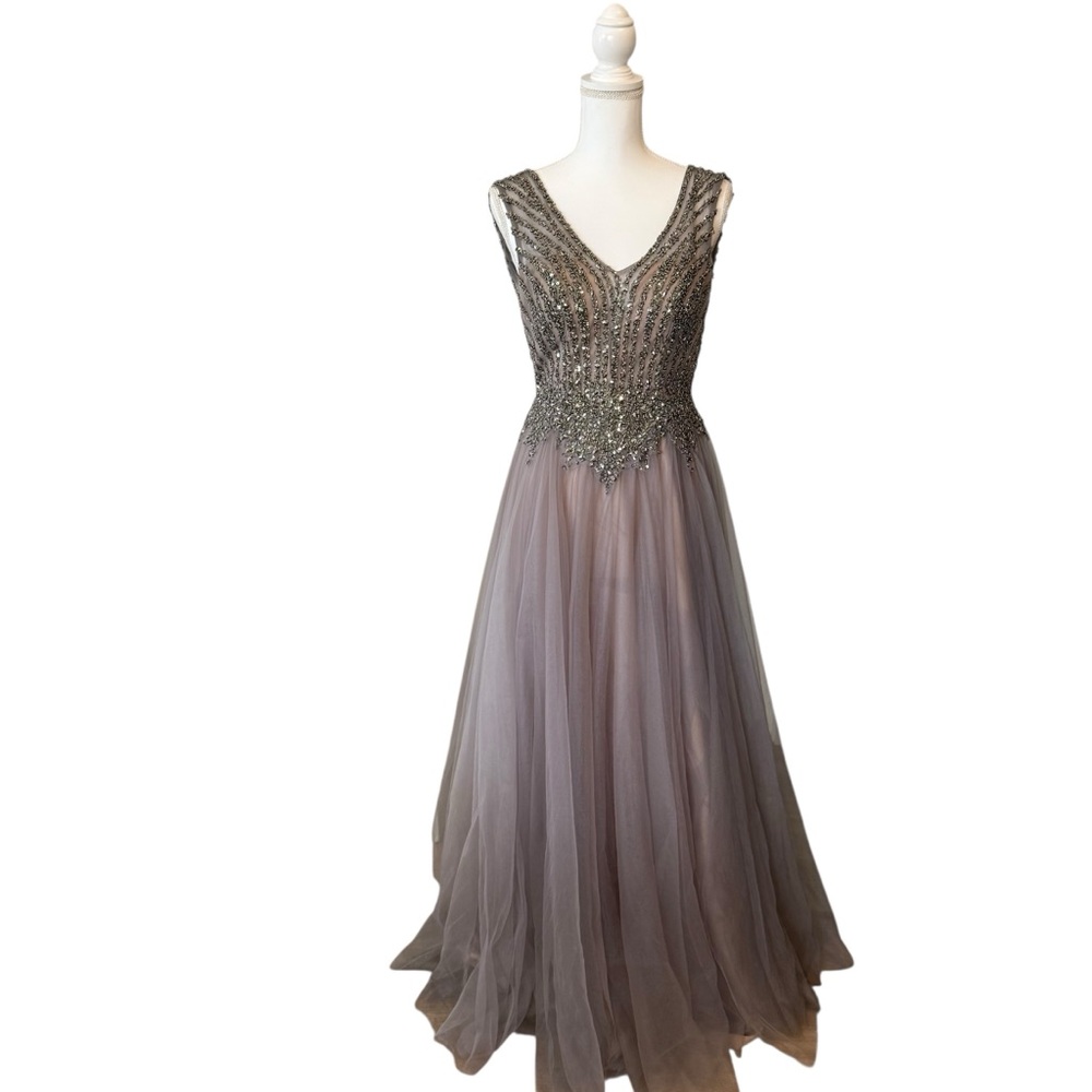 Basix Black Label taupe formal dress size 4